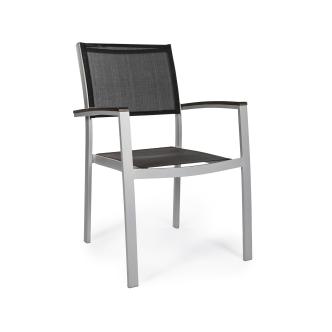 Chaise de terrasse - Luna Super - Gris - Textilène - Gastro HW-21537 €70.00 Chaises de terrasse