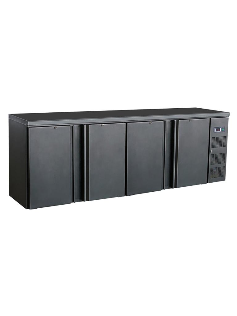 Refroidisseur Bar - 700 Litres - 4 Portes - Noir - H 86 x 254,2 x 51,3 CM - 230V - Combisteel - 7450.0325